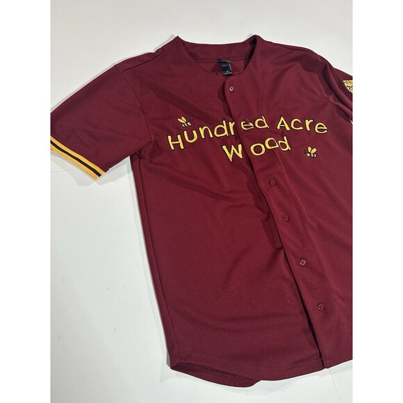 Walt Disney Winnie The Pooh Baseball Jersey XS Red Hundred Acre Wood Embroidered - Picture 3 of 11